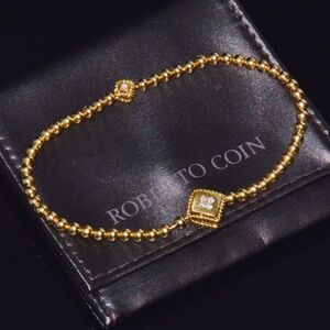 AUTHENTIC ROBERTO COIN PALAZZO DUCALE DIAMOND RUBY STRETCH BRACELET IN 18K GOLD